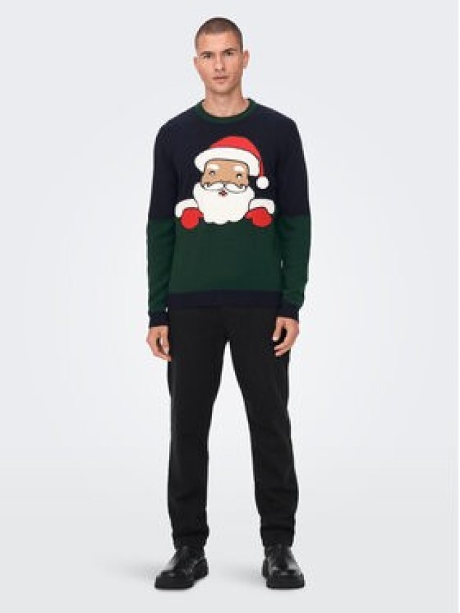 Only & Sons Sweter Xmas 22023346 Granatowy Regular Fit