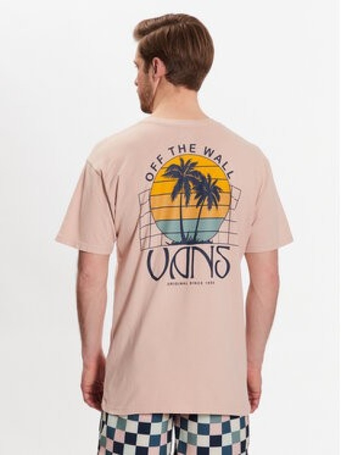 Vans T-Shirt Sunset Dual Palm Vintage Ss Tee VN0006CH Różowy Regular Fit