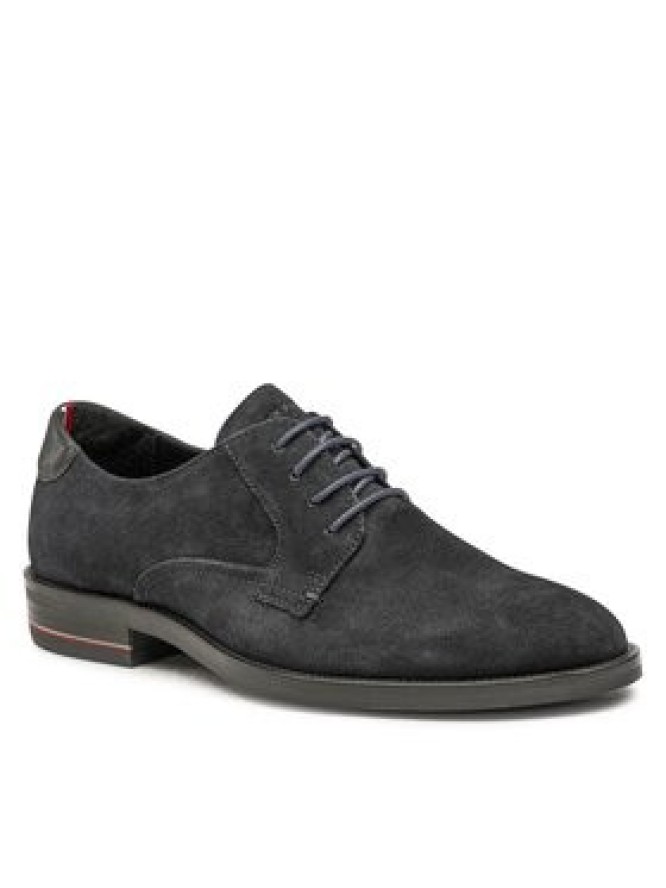 Tommy Hilfiger Półbuty Signature Hilfiger Suede Shoe FM0FM04215 Granatowy