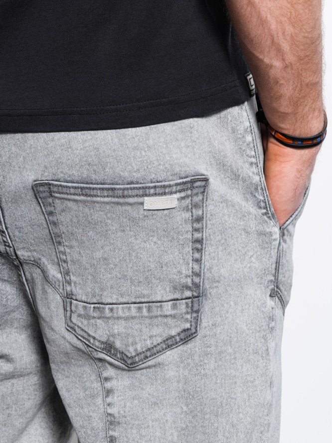 Krótkie spodenki męskie jeansowe - szare V4 W361 - XXL