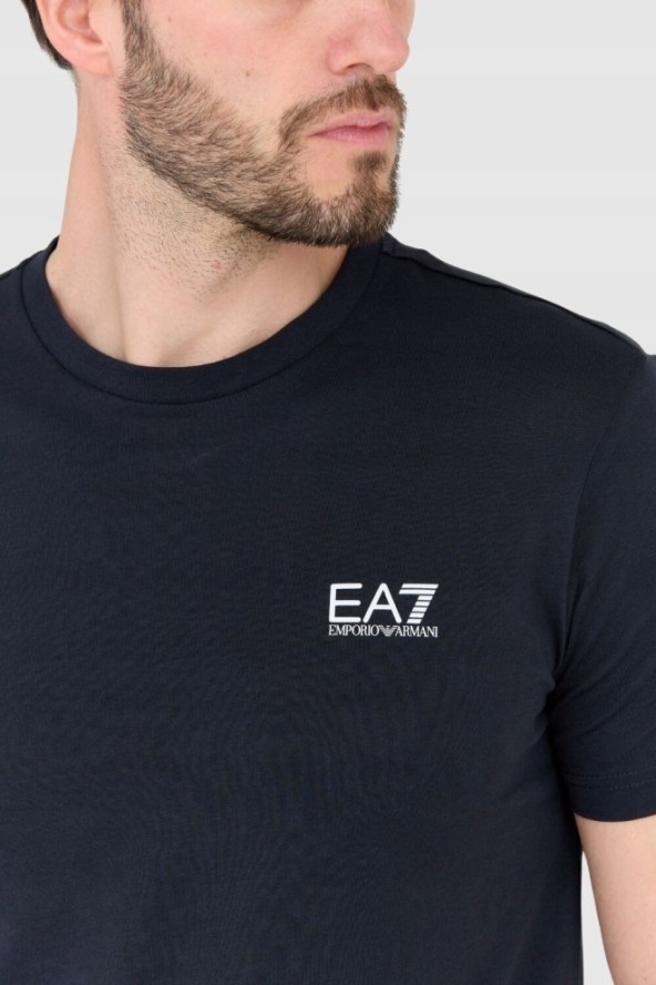 EA7 Granatowy t-shirt męski z małym logo