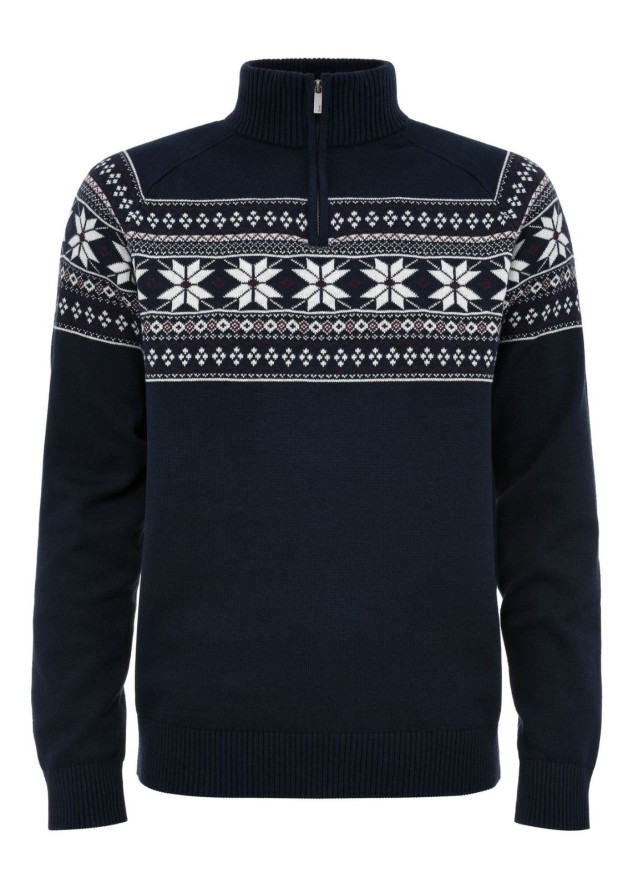 Granatowy sweter męski ze stójką SWEMT-0133-68(Z24)