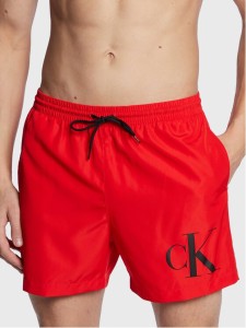 Calvin Klein Swimwear Szorty kąpielowe KM0KM00849 Czerwony Regular Fit