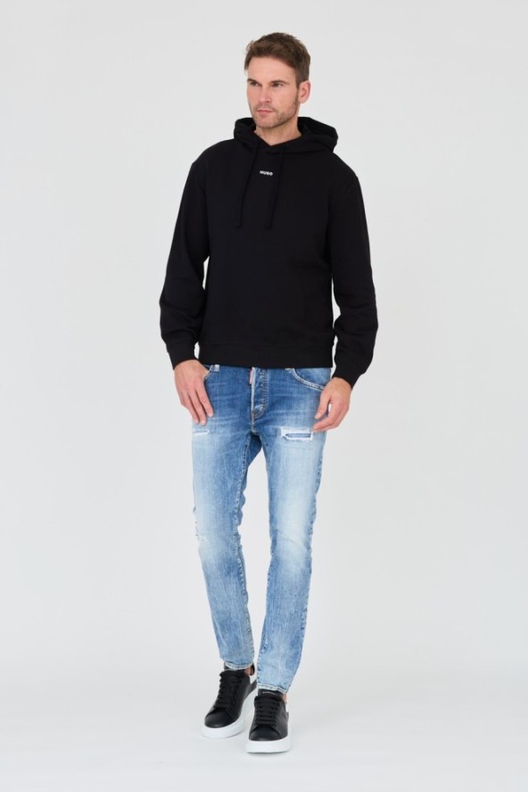 HUGO Czarna bluza Sweatshirt with hood