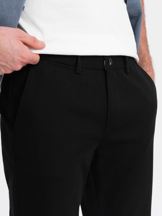 Spodnie męskie chino SLIM FIT - czarne V4 OM-PACP-0186 - XXL