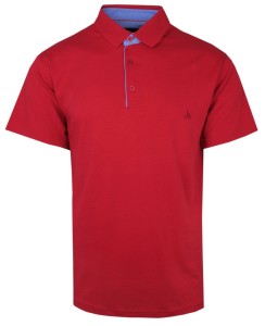 Koszulka POLO, Czerwona Casualowa, Krótki Rękaw, Jednokolorowa, T-shirt -BARTEX