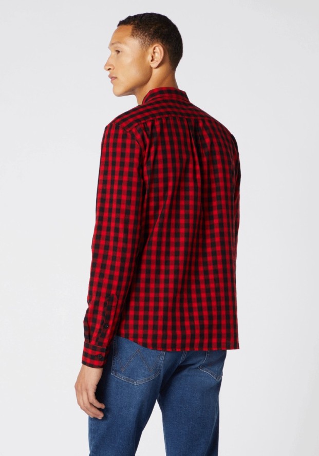 WRANGLER LS 1PKT SHIRT MĘSKA KOSZULA FORMULA RED W5A14MXWO