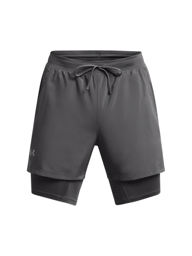 Spodenki do biegania męskie Under Armour UA Launch 5'' 2-In-1 Shorts - szare