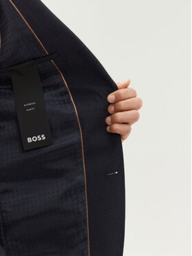 BOSS Garnitur Huge 50534914 Granatowy Slim Fit