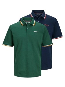 Jack & Jones Koszulki polo (2 szt.) w kolorze granatowym i zielonym rozmiar: S