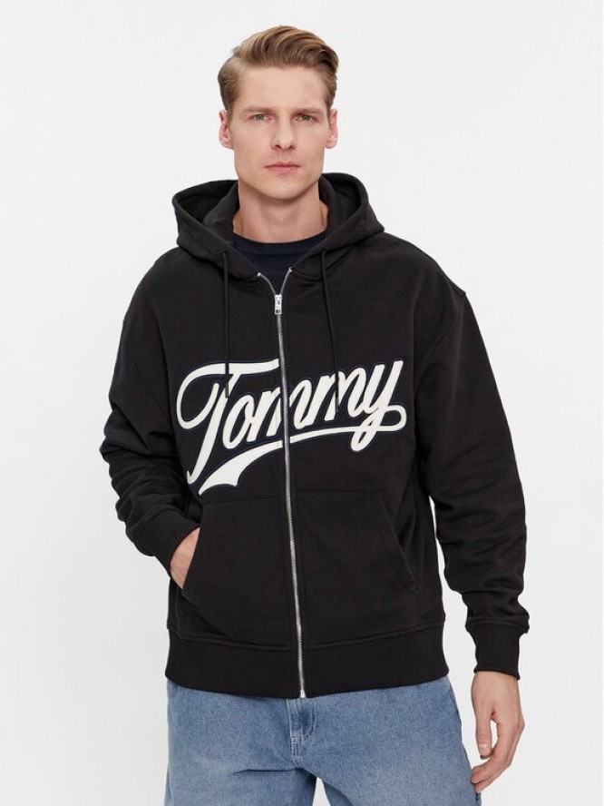 Tommy Jeans Bluza Letterman DM0DM18415 Czarny Relaxed Fit