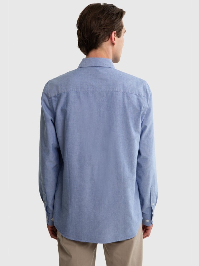 Koszula męska z tkaniny typu oxford niebieska Trixi 401