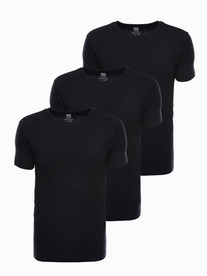 Zestaw koszulek bawełnianych 3-pak - czarne V11 Z30 - XXL