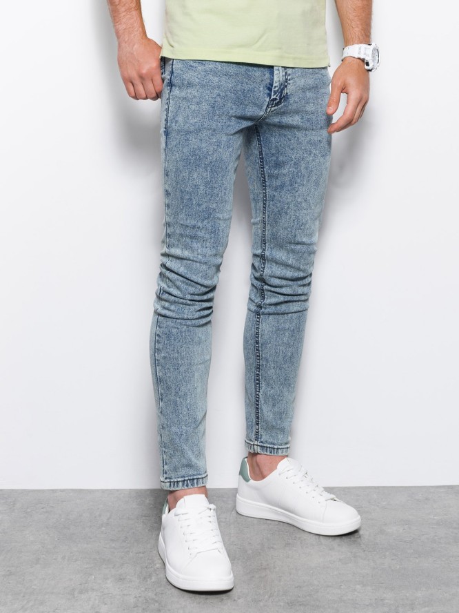 Spodnie męskie jeansowe SKINNY FIT - jasnoniebieskie V2 P1062 - XXL