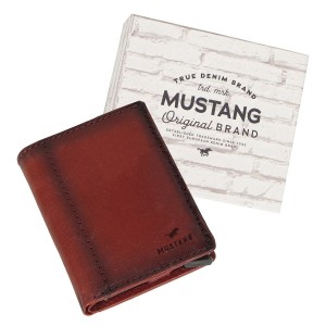 MUSTANG Temi RFID Aluminium Case Wallet UNIWERSALNY SKÓRZANY PORTFEL PREMIUM POJEMNY NA KARTY SKÓRA RED 06.103904