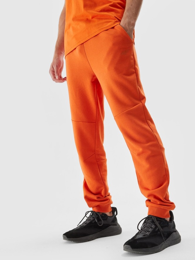 Spodnie dresowe joggery męskie - pomarańczowe