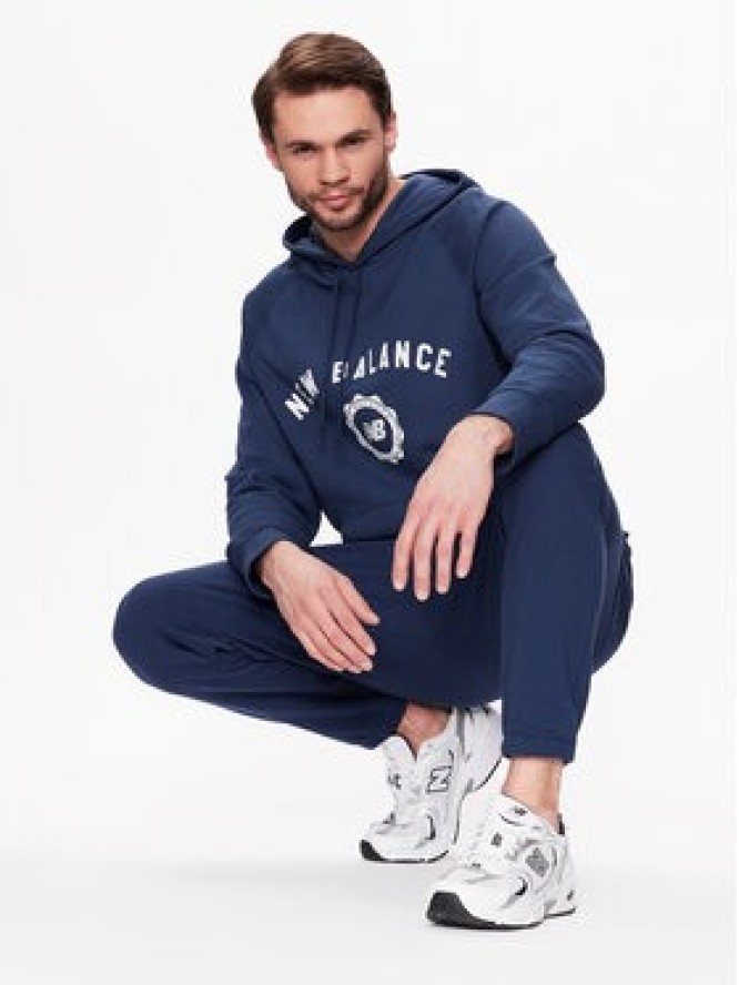 New Balance Bluza Dukserica Sport Seasonal French Terry MT31901 Granatowy Relaxed Fit