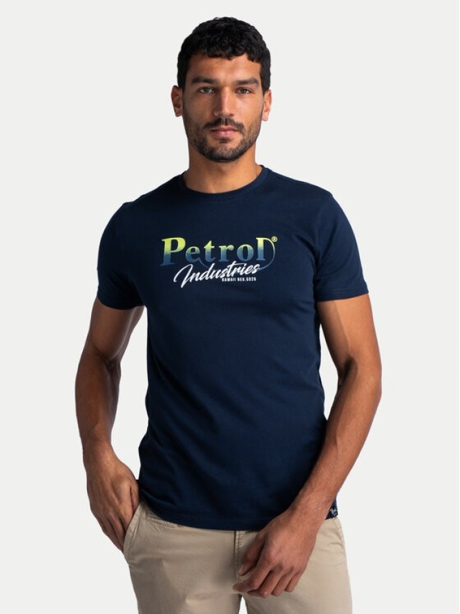 Petrol Industries T-Shirt M-1040-TSR634 Granatowy Regular Fit