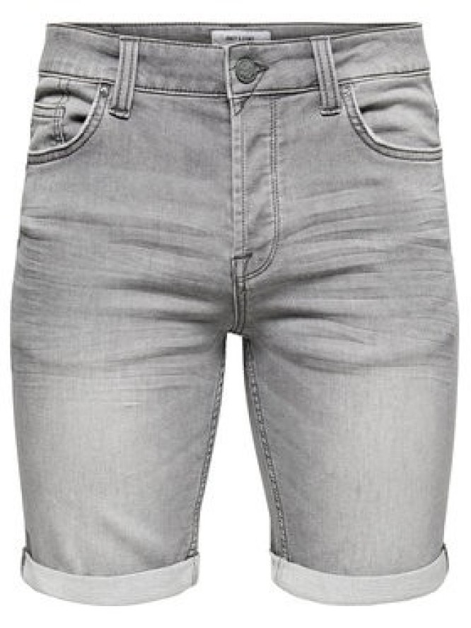 Only & Sons Szorty jeansowe Ply 22018583 Szary Regular Fit