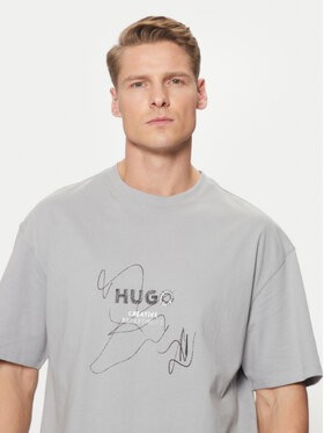 HUGO T-Shirt Nabion 50530441 Szary Loose Fit