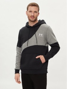 Under Armour Bluza Ua Essential Flc Blocked Hd 1383070-001 Czarny Loose Fit