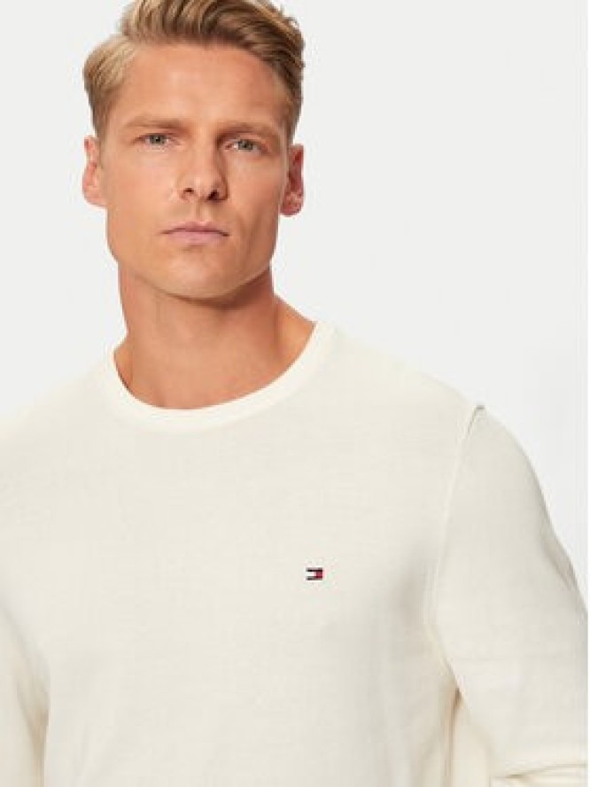 Tommy Hilfiger Sweter Essential MW0MW14748 Écru Regular Fit