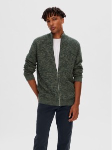 Selected Homme Sweter 16090152 Zielony Regular Fit