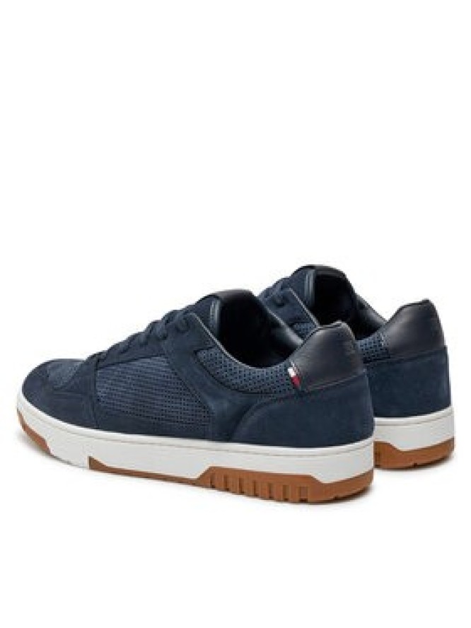 Tommy Hilfiger Sneakersy Th Basket Best Nubuck Mix FM0FM05119 Granatowy