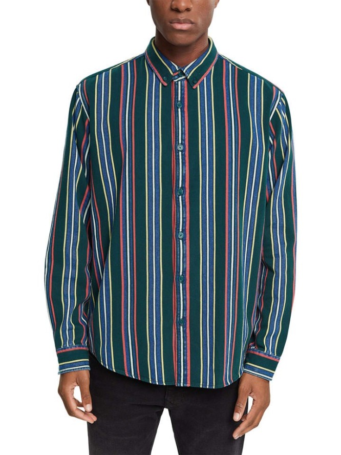 ESPRIT Koszula w kolorze ciemnozielonym ze wzorem rozmiar: L