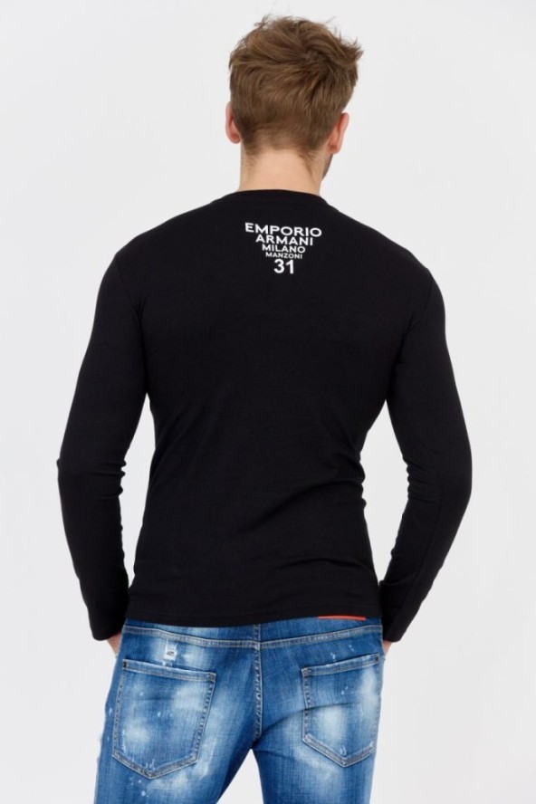 EMPORIO ARMANI Czarny longsleeve męski z logo