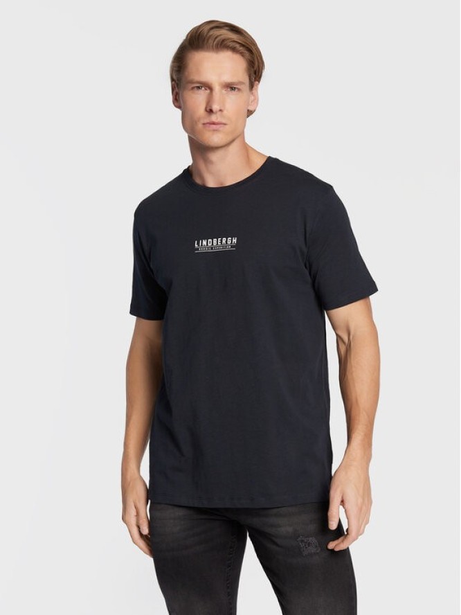 Lindbergh T-Shirt 30-420123 Granatowy Regular Fit