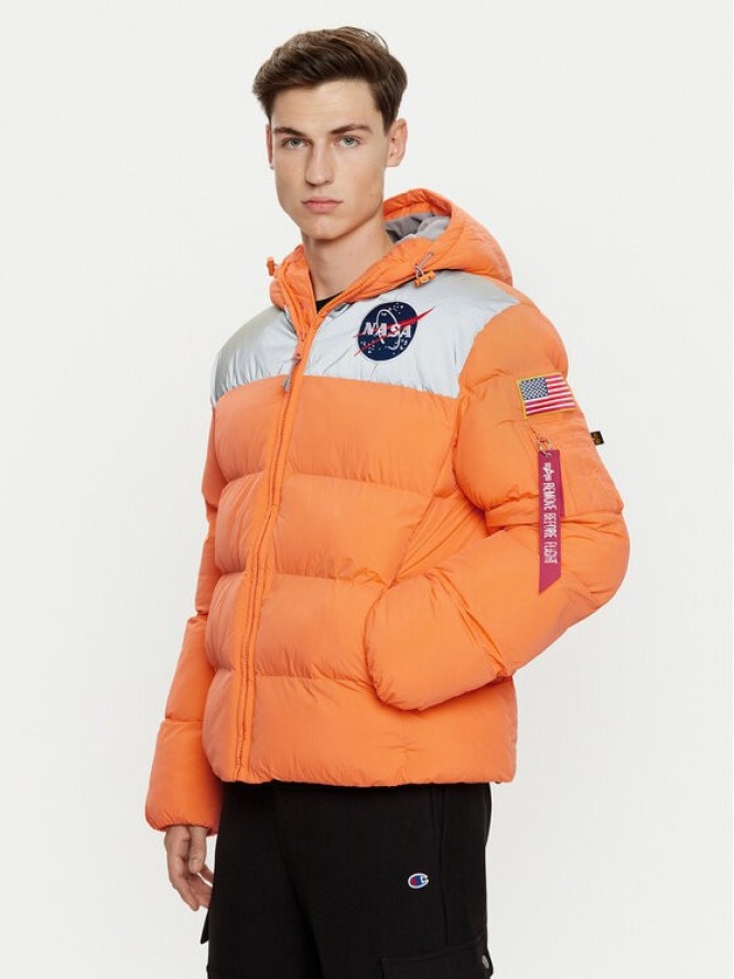 Alpha Industries Kurtka puchowa 148135 Pomarańczowy Regular Fit