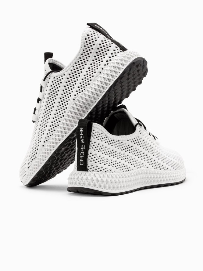 Buty męskie wsuwane sneakersy z siateczki - białe V7 OM-FOKS-0117 - 44