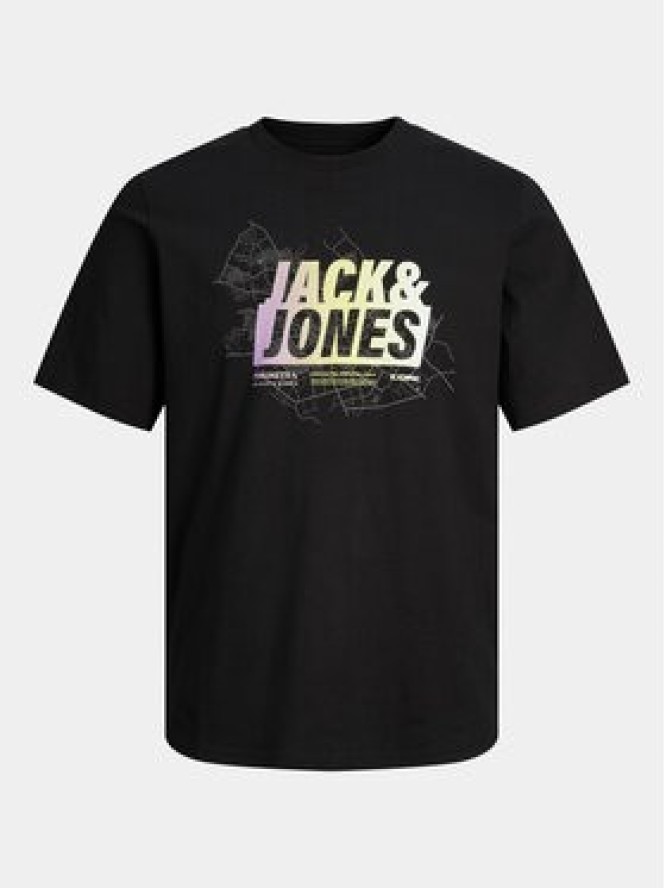 Jack&Jones T-Shirt Map 12257908 Czarny Regular Fit