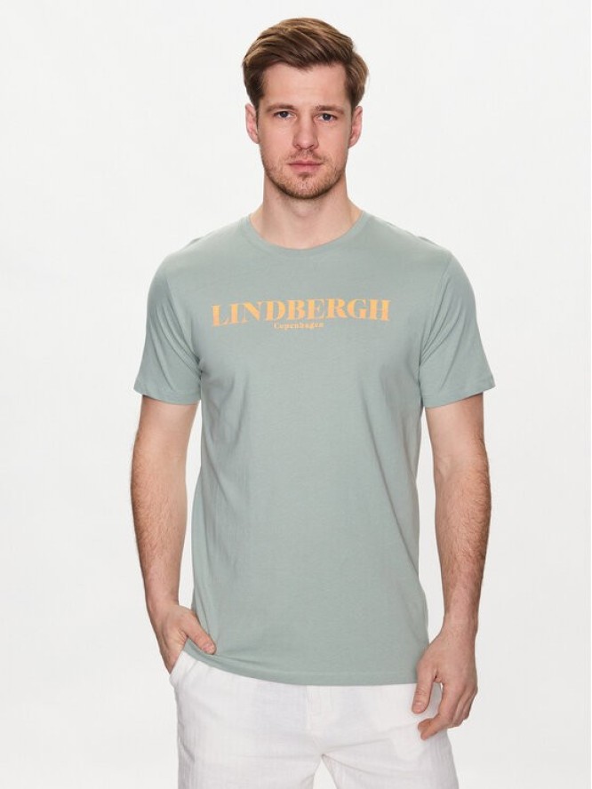 Lindbergh T-Shirt 30-400222 Zielony Relaxed Fit