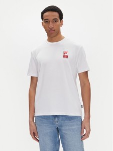 Fila T-Shirt Lennik FAM0883 Biały Regular Fit