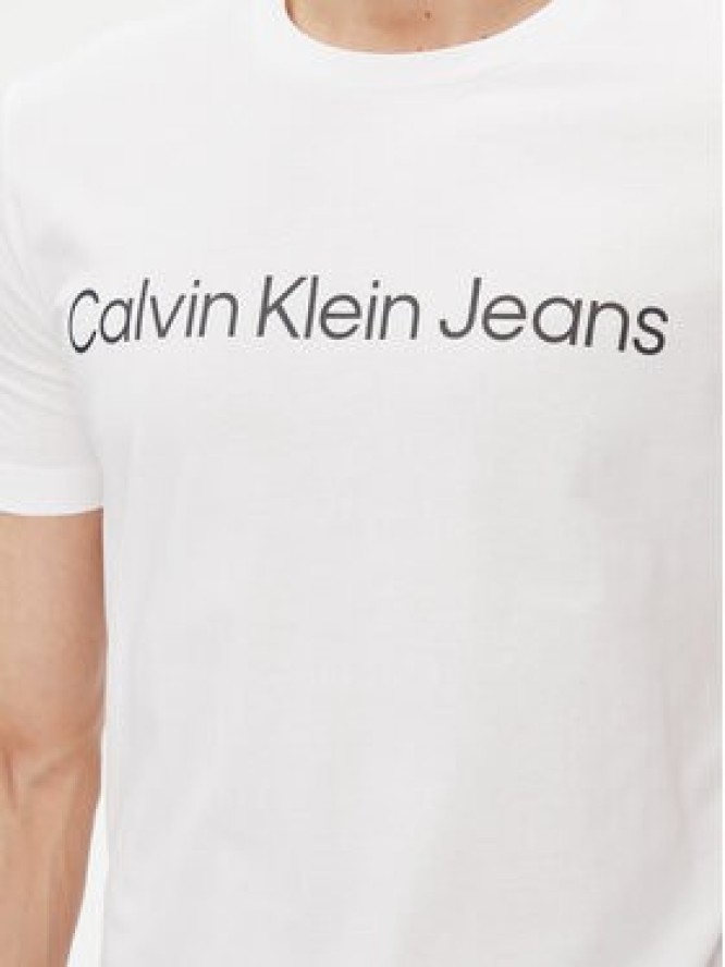 Calvin Klein Jeans T-Shirt J30J322552 Biały Slim Fit