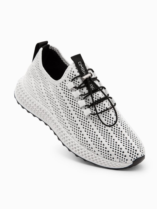 Buty męskie wsuwane sneakersy z siateczki - białe V7 OM-FOKS-0117 - 44