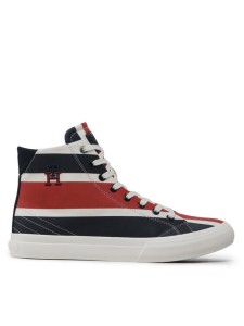 Tommy Hilfiger Sneakersy Th Hi Vulc Street Stripes FM0FM04690 Granatowy