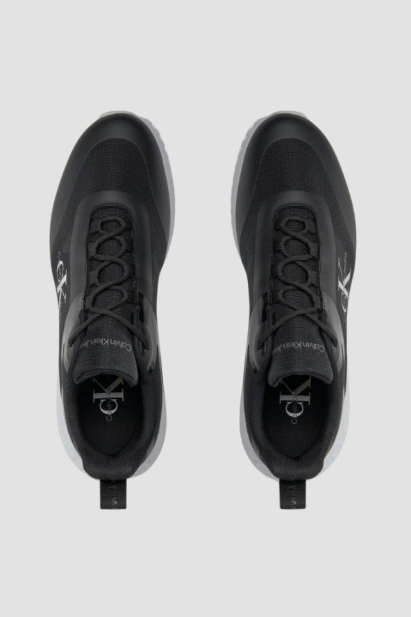 CALVIN KLEIN Czarne sneakersy męskie z białą podeszwą