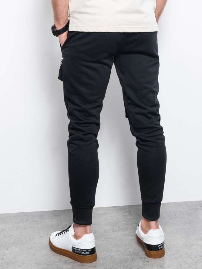Spodnie męskie dresowe joggery - czarne V5 P905 - L