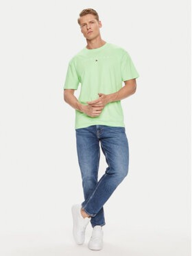 Tommy Jeans T-Shirt Linear Logo DM0DM17993 Zielony Regular Fit