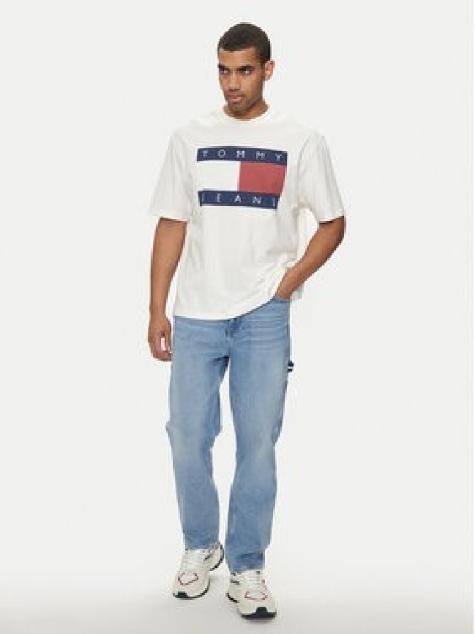 Tommy Jeans T-Shirt Big Flag DM0DM18547 Biały Oversize