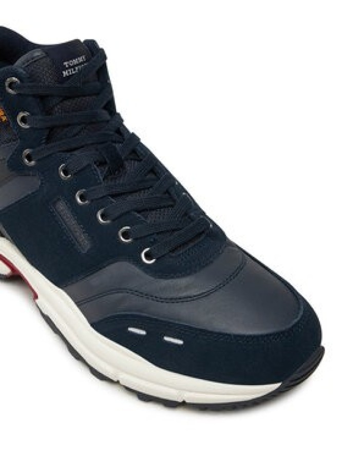 Tommy Hilfiger Sneakersy M Runner Cordura Hi Lth Mix FM0FM05222 Granatowy