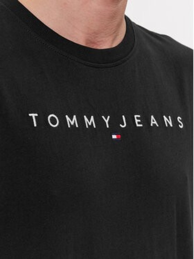 Tommy Jeans T-Shirt Linear Logo DM0DM17993 Czarny Regular Fit