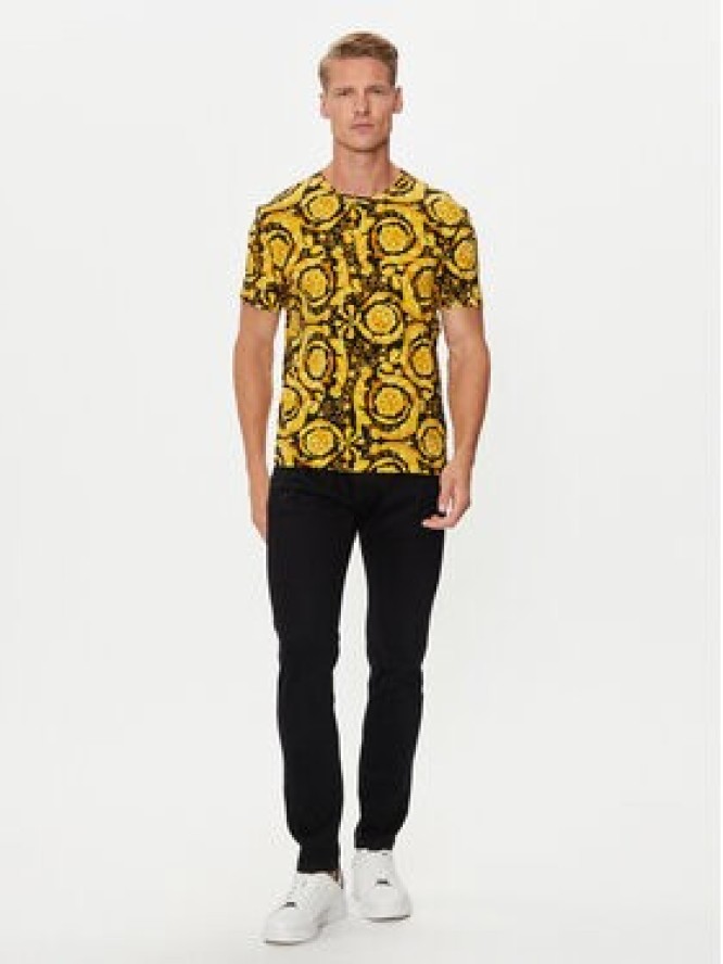 Versace T-Shirt 1000959 1A11188 Żółty Regular Fit