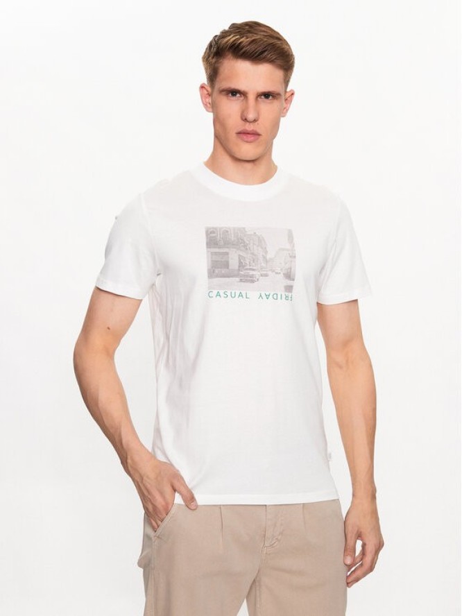 Casual Friday T-Shirt 20504734 Biały Regular Fit