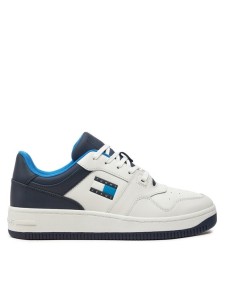 Tommy Jeans Sneakersy Basket Leather EM0EM01434 Granatowy