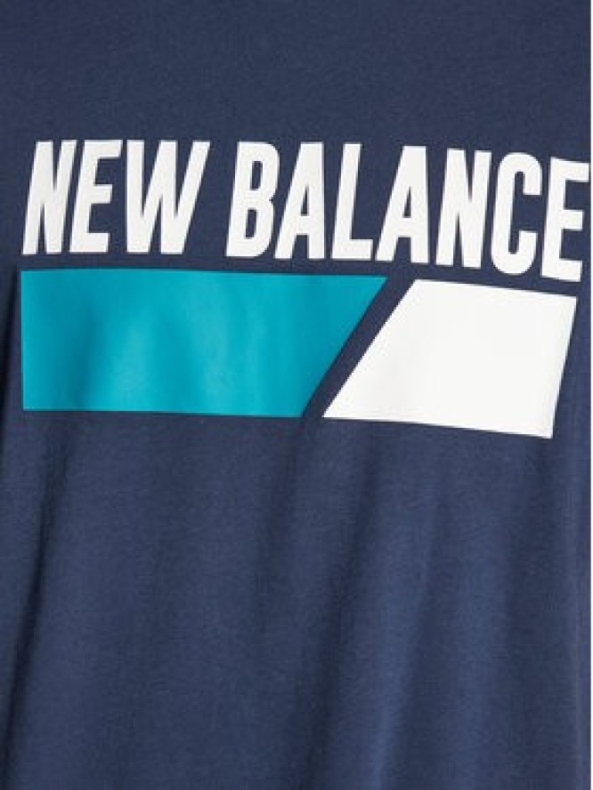 New Balance T-Shirt MT23901 Granatowy Relaxed Fit