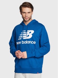 New Balance Bluza Essentials Stacked Logo MT03558 Niebieski Relaxed Fit